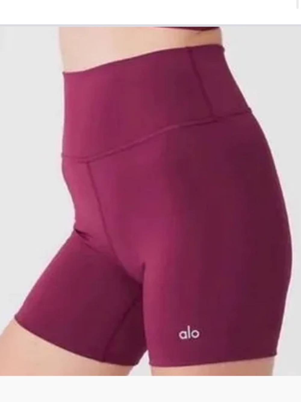ALO Yoga High-Waist Biker Short in Burgundy Wine